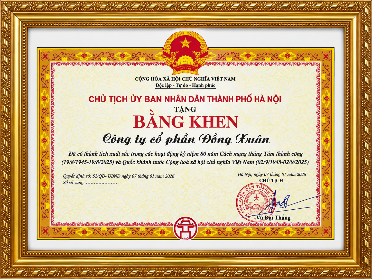 Những thành tích Công ty Cổ phần Đồng Xuân đã đạt được trong thời gian qua