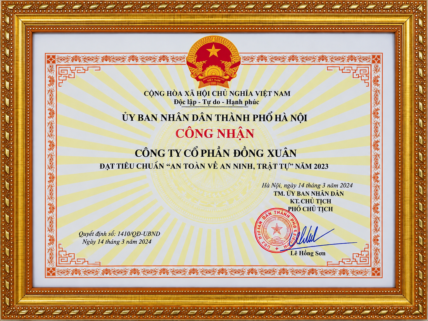 Những thành tích Công ty Cổ phần Đồng Xuân đã đạt được trong thời gian qua