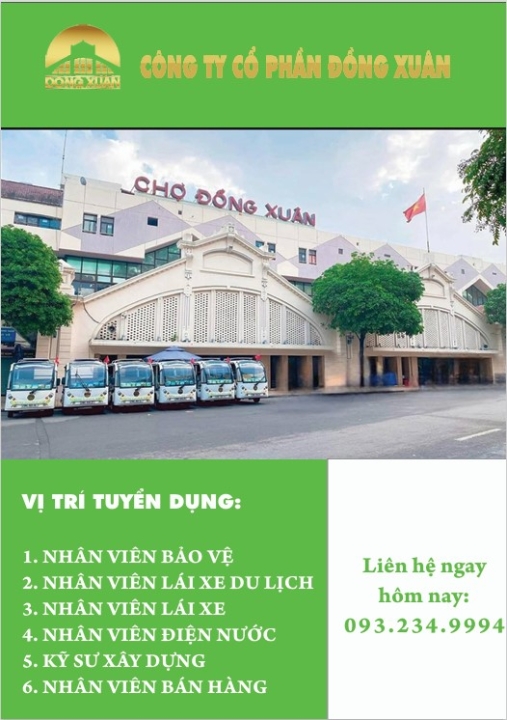 Recruitment information at Dong Xuan Joint Stock Company